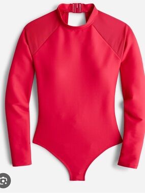 NWOT JCrew Active Longsleeve Ribbed One Piece Bathing Suit Size 8